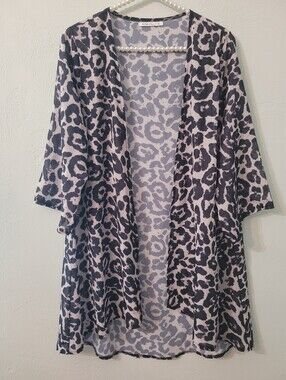 Pink Milly Leppard Print Stylish Open Kimono Size Small